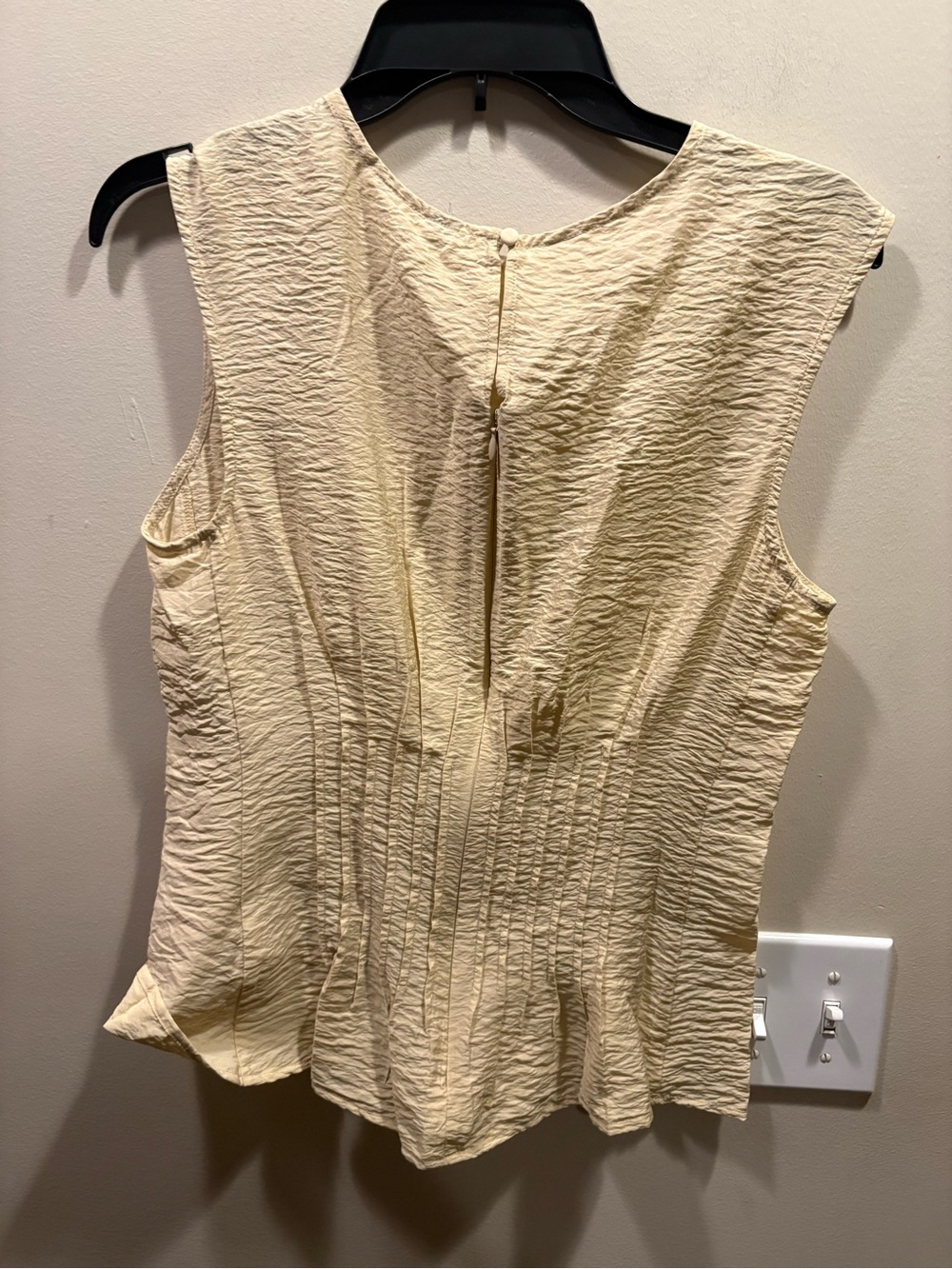 Anthropologie The Della Pleated-Waist Shell Top – Size S (Beige) - Picture 8 of 8